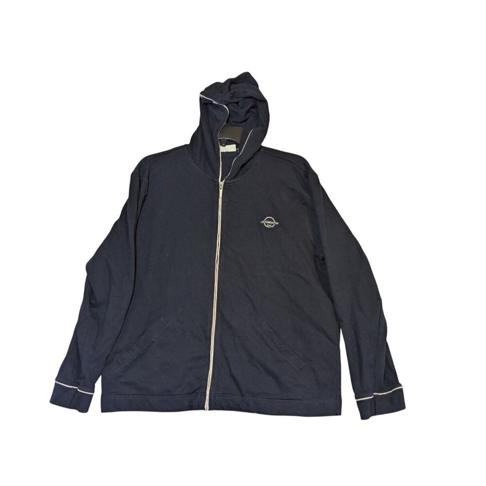 Liz Claiborne Navy Full Zip Hoodie XL With Logo Embroidery & Front Pockets